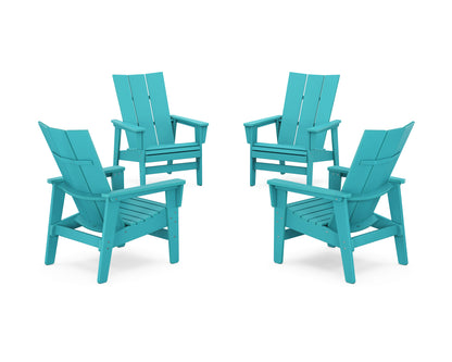 4-Piece Modern Grand Upright Adirondack Chair Conversation Set