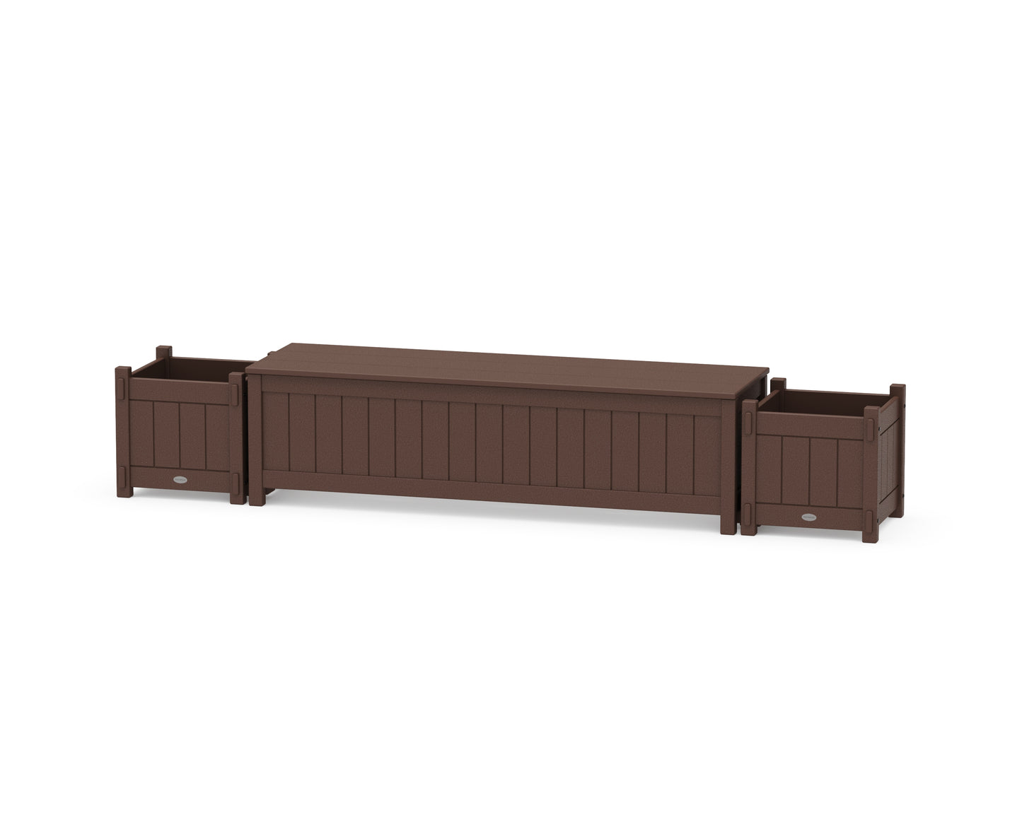 60" Vineyard Straight Planter Storage Bench Set