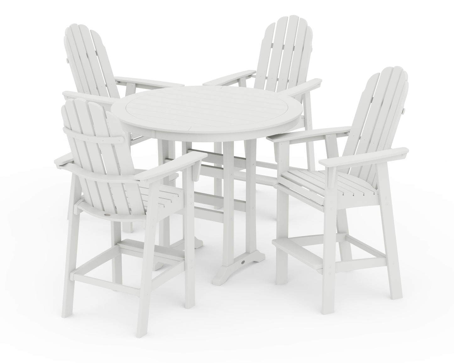Vineyard Curveback Adirondack 5-Piece Nautical Trestle Bar Set