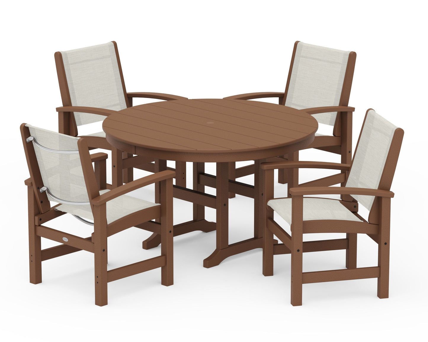 Coastal 5-Piece Round Farmhouse Dining Set