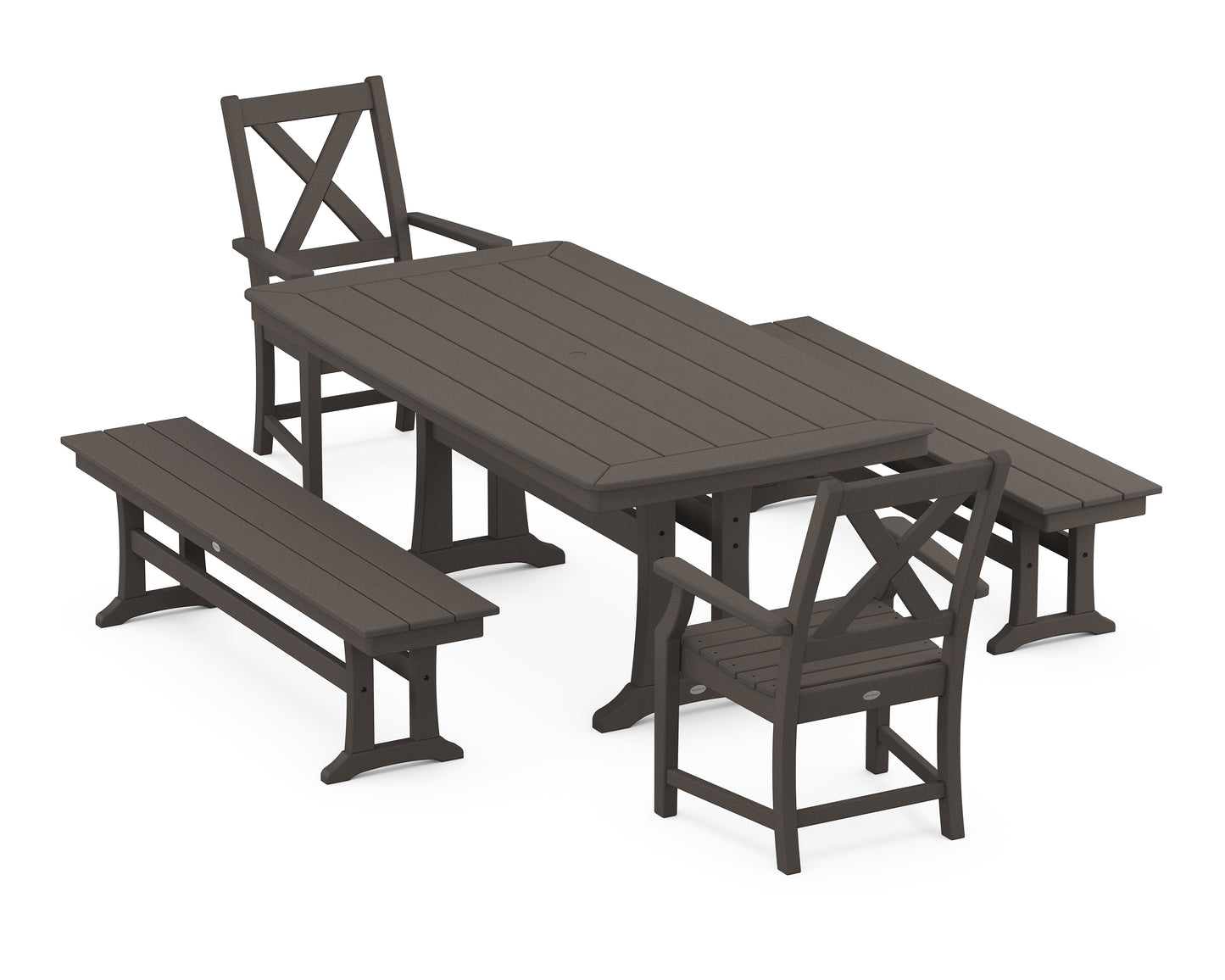 Braxton 5-Piece Dining Set with Trestle Legs