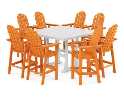 Vineyard Curveback Adirondack 9-Piece Trestle Bar Set