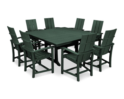Modern Adirondack 9-Piece Farmhouse Trestle Dining Set