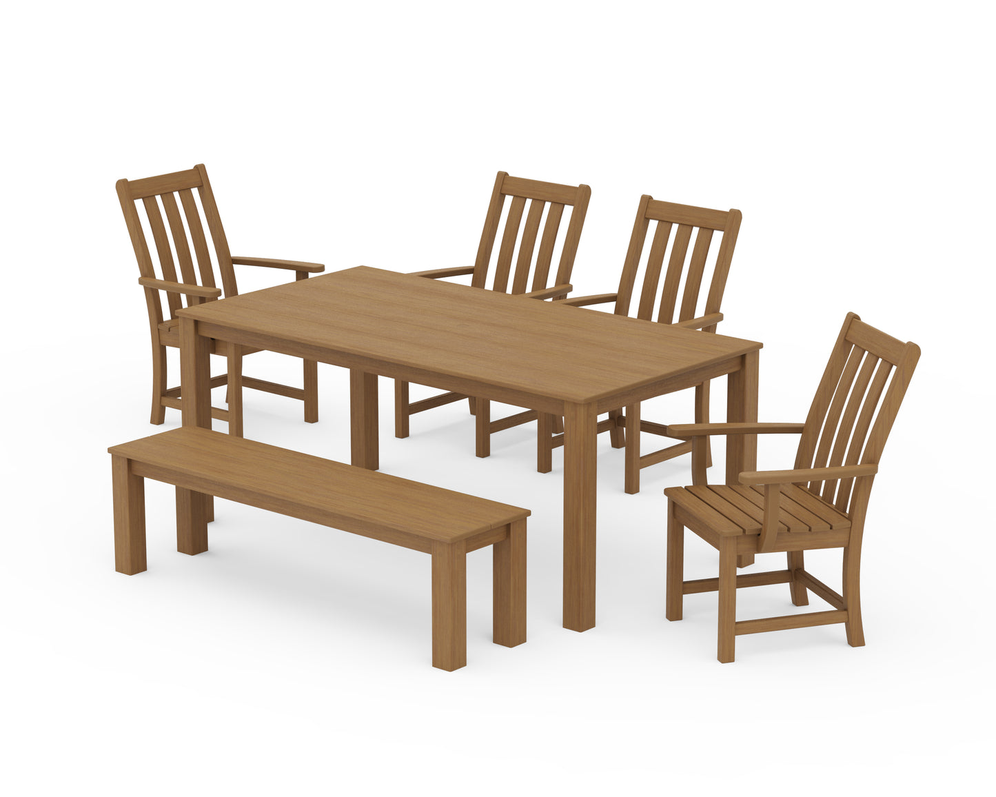 Vineyard 6-Piece Parsons Dining Set with Bench