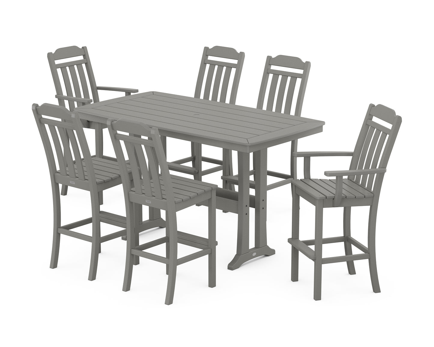 Cottage 7-Piece Bar Set with Trestle Legs