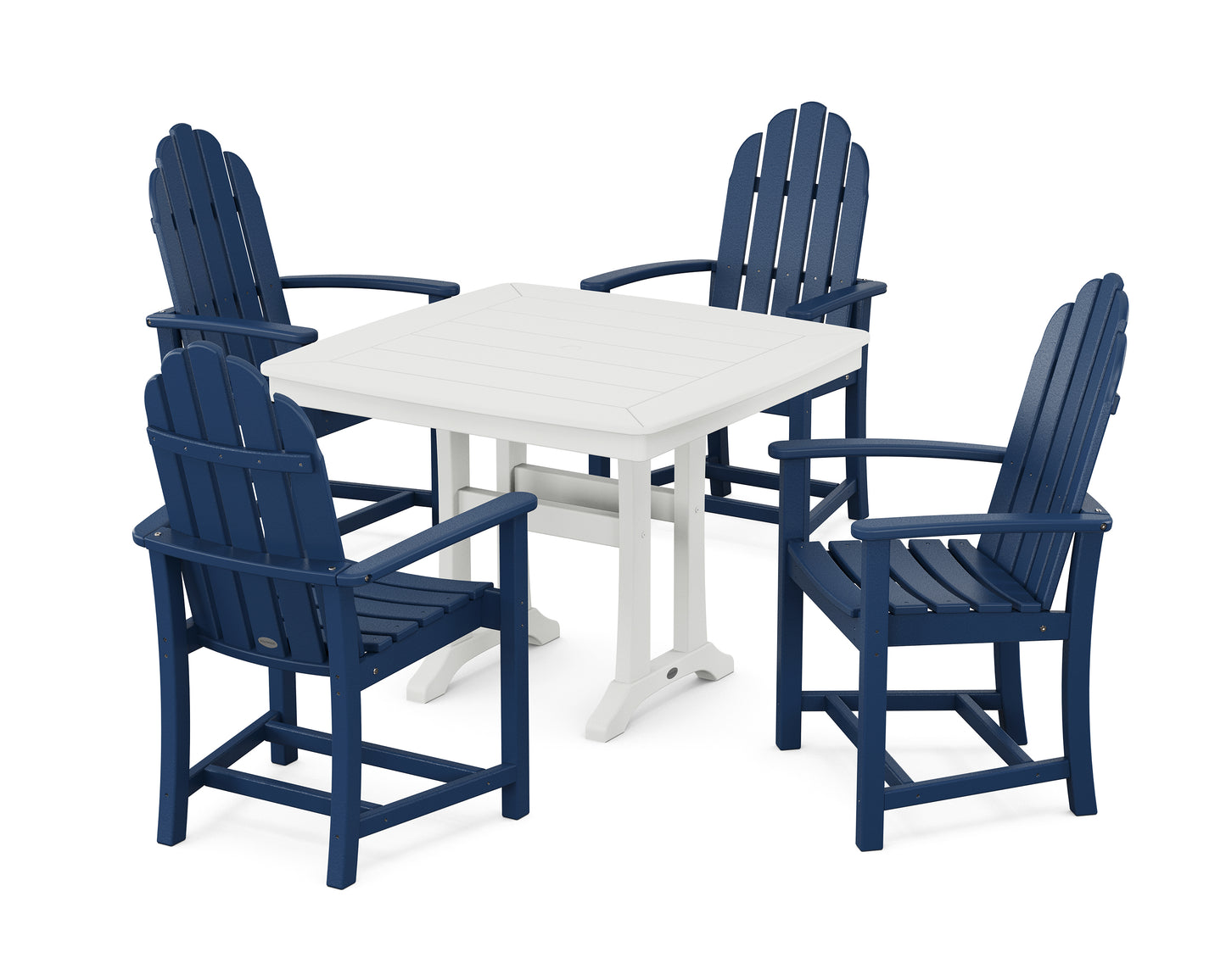 Classic Adirondack 5-Piece Dining Set with Trestle Legs