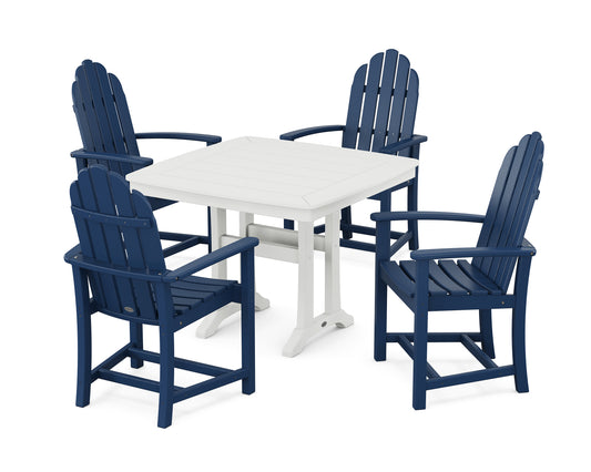 Classic Adirondack 5-Piece Dining Set with Trestle Legs