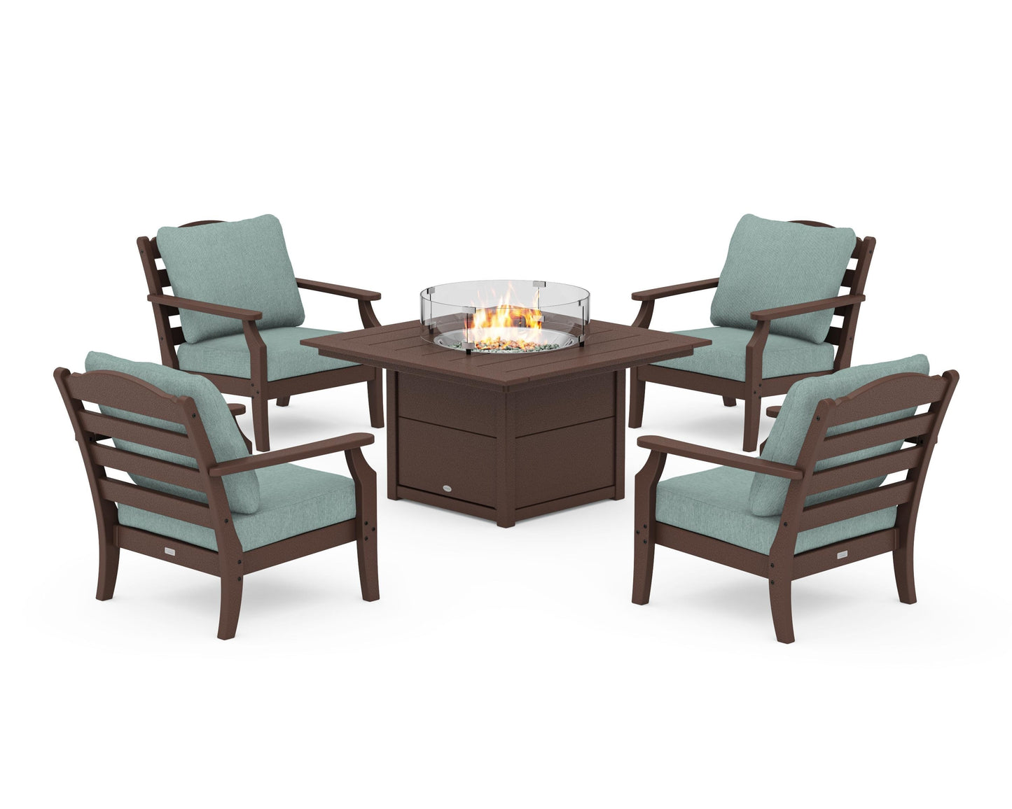 Savannah 5-Piece Deep Seating Set with Fire Pit Table