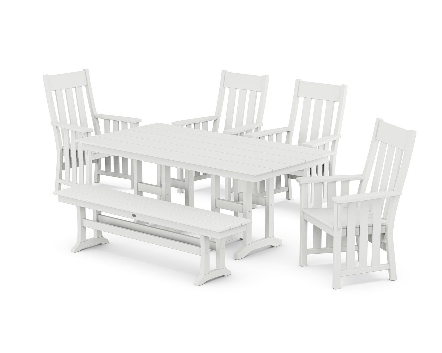 Acadia 6-Piece Farmhouse Dining Set with Bench