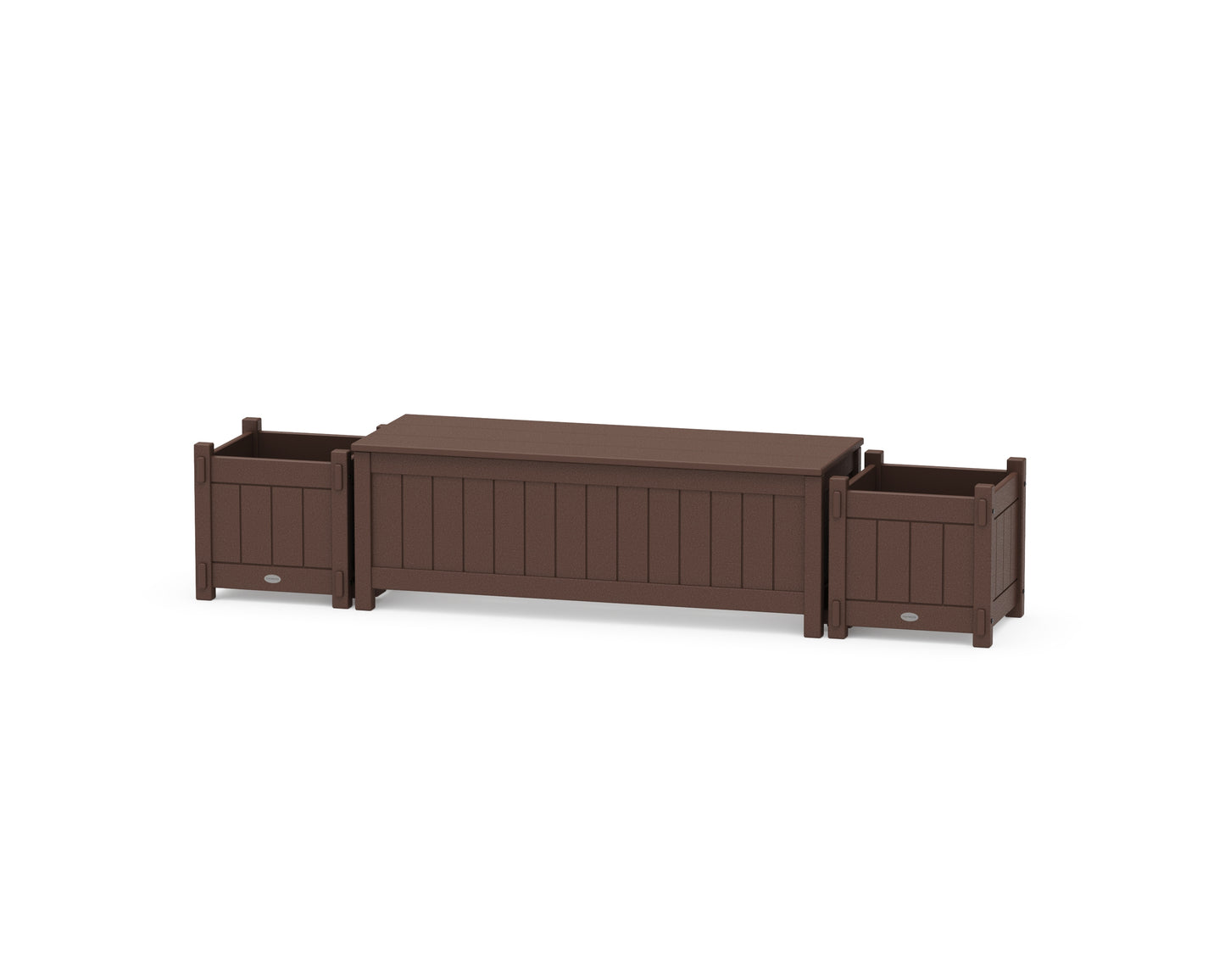 48" Vineyard Straight Planter Storage Bench Set
