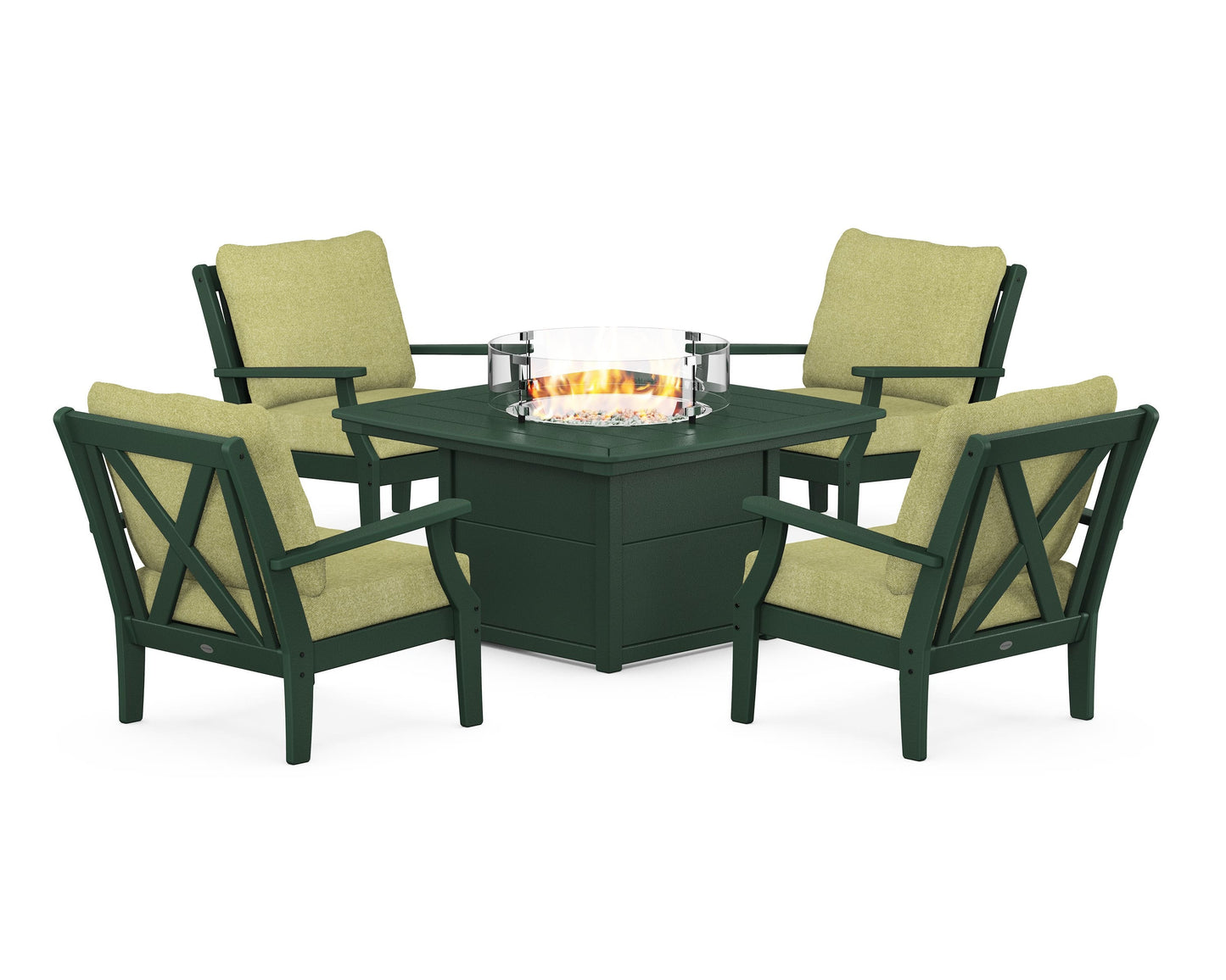 Braxton 5-Piece Deep Seating Conversation Set with Fire Pit Table