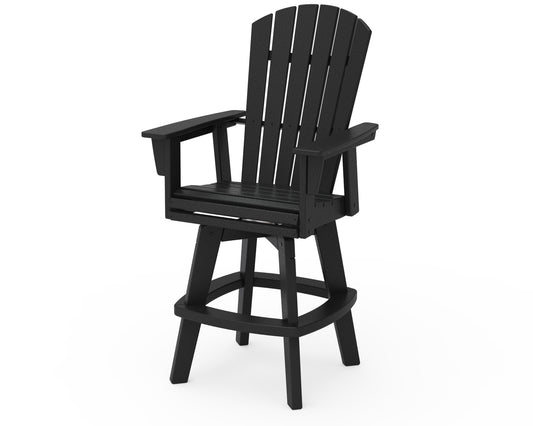 Nautical Curveback Adirondack Swivel Bar Chair