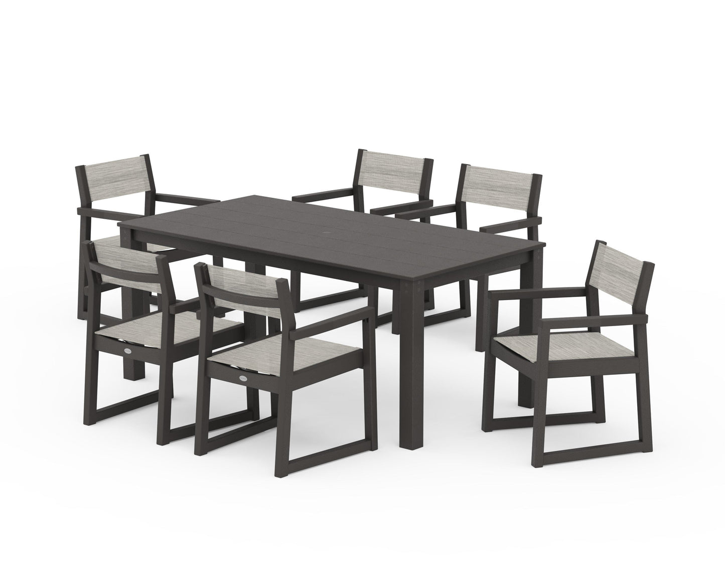 EDGE Sling Arm Chair 7-Piece Parsons Dining Set