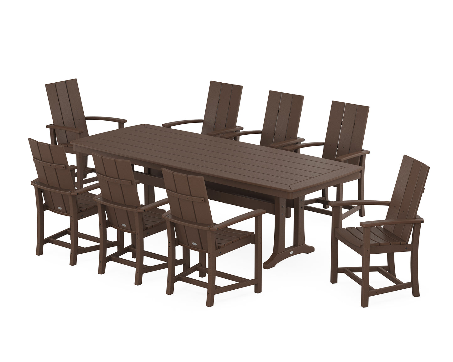 Modern Adirondack 9-Piece Dining Set with Trestle Legs