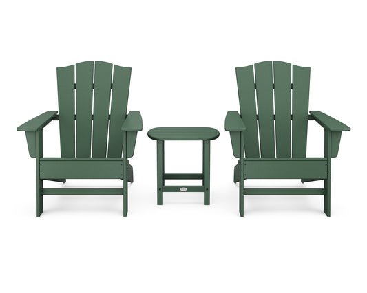 Wave 3-Piece Adirondack Chair Set with The Crest Chairs