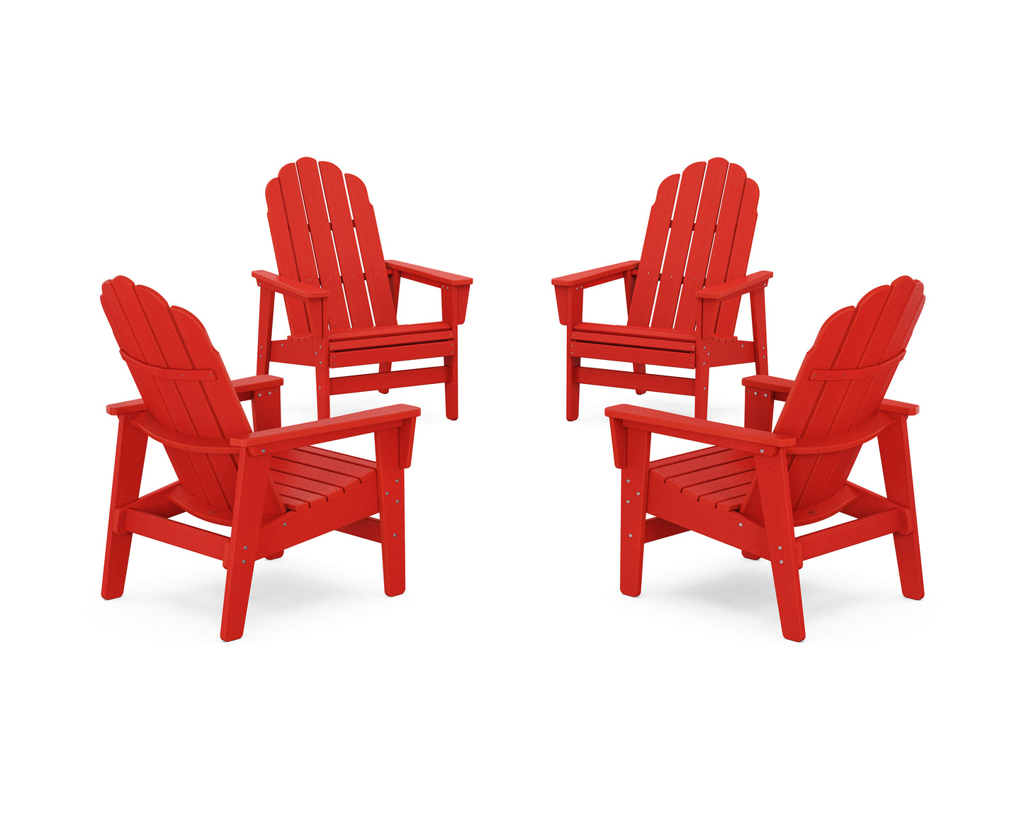 4-Piece Vineyard Grand Upright Adirondack Chair Conversation Set