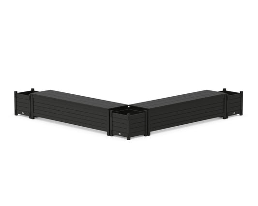72" Nautical L- Shaped Planter Storage Bench Corner Set