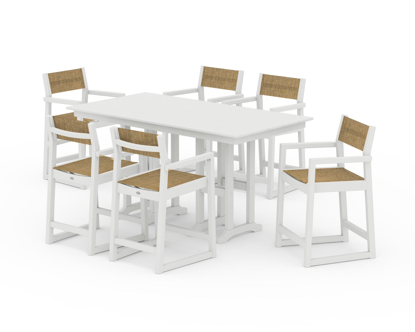 EDGE Sling Arm Chair 7-Piece Farmhouse Counter Set