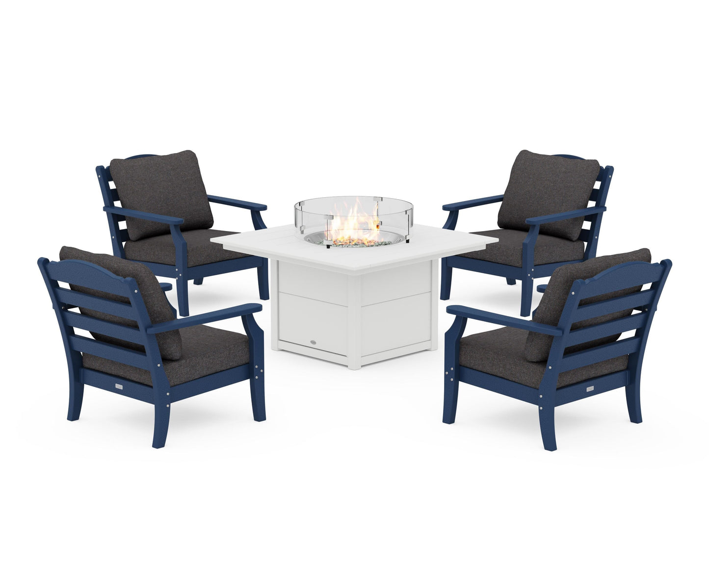 Savannah 5-Piece Deep Seating Set with Fire Pit Table