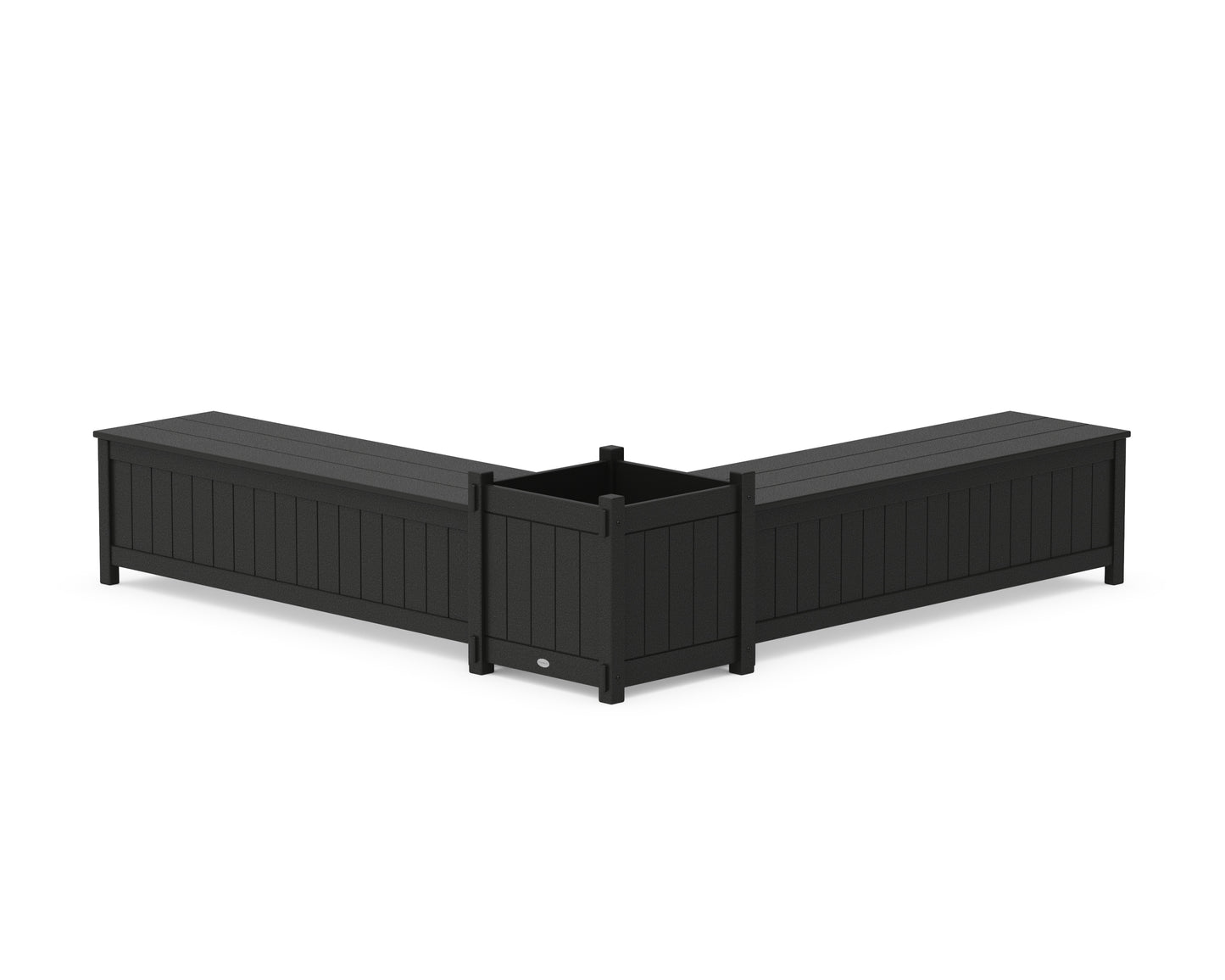 60" Vineyard L- Shaped Planter Storage Bench Set- Large