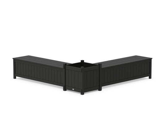 60" Vineyard L- Shaped Planter Storage Bench Set- Large