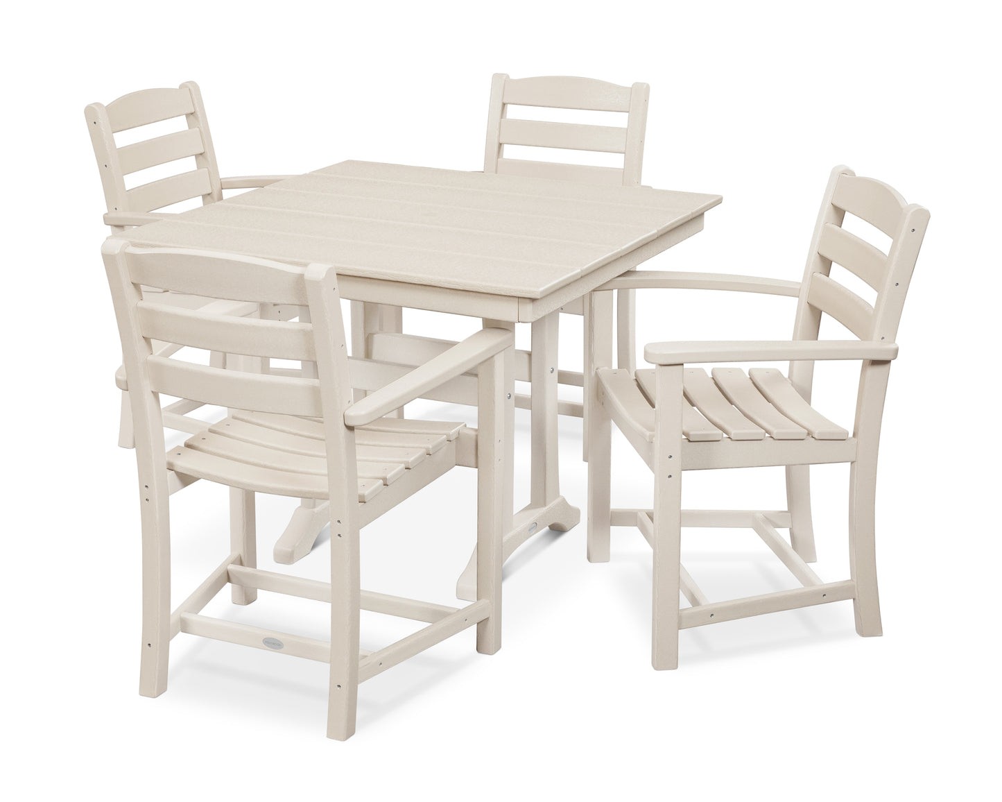 La Casa Cafâ€š 5-Piece Farmhouse Trestle Arm Chair Dining Set