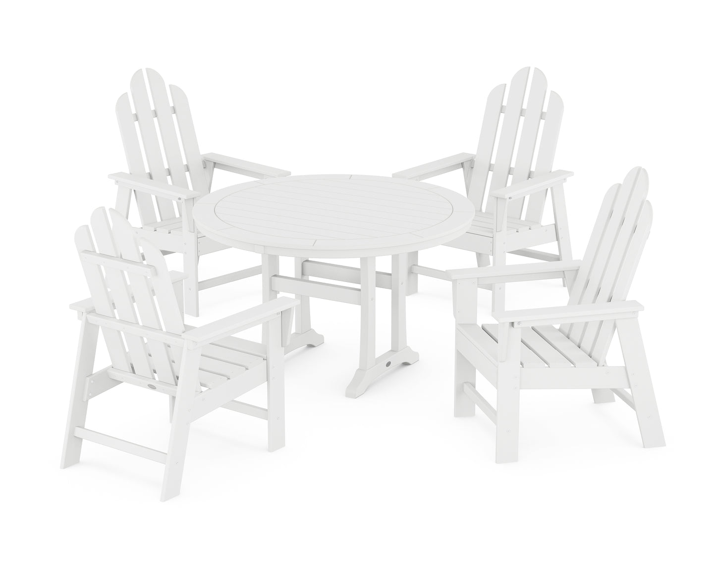 Long Island 5-Piece Round Dining Set with Trestle Legs