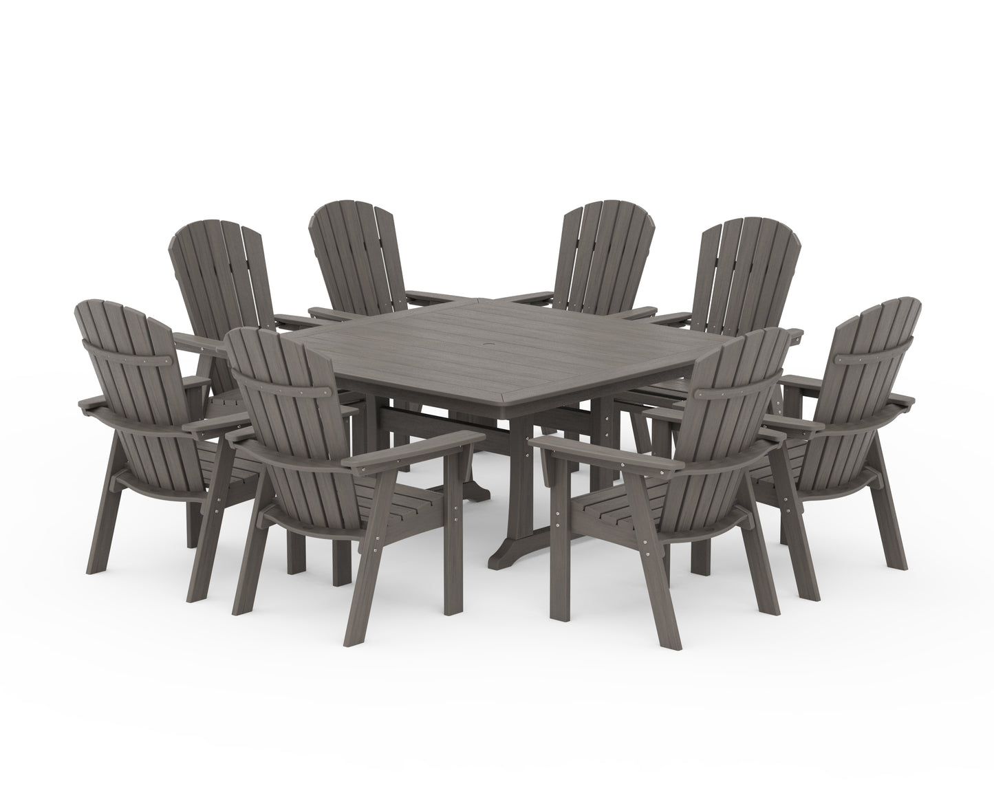 Nautical Adirondack 9-Piece Trestle Dining Set