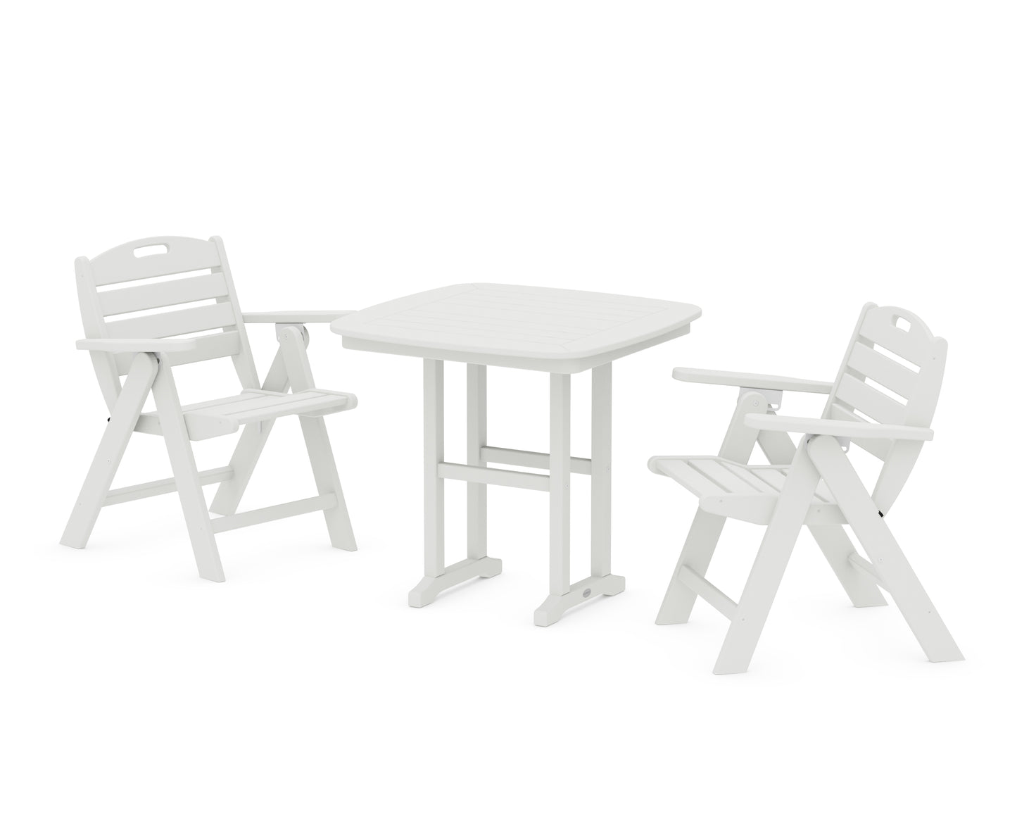 Nautical Folding Lowback Chair 3-Piece Dining Set