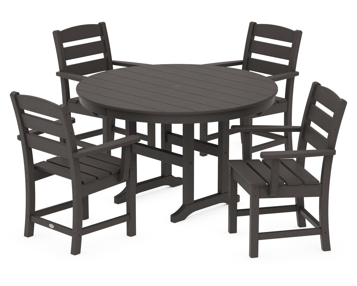 Lakeside 5-Piece Round Farmhouse Dining Set