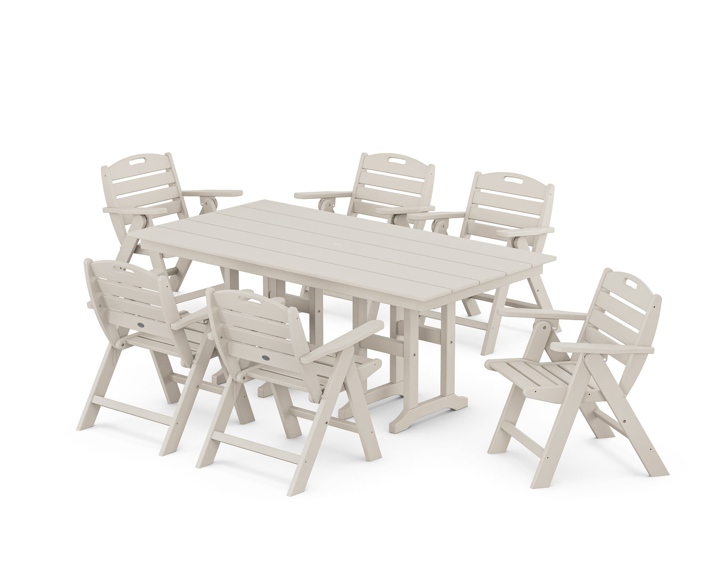 Nautical Lowback 7-Piece Farmhouse Dining Set