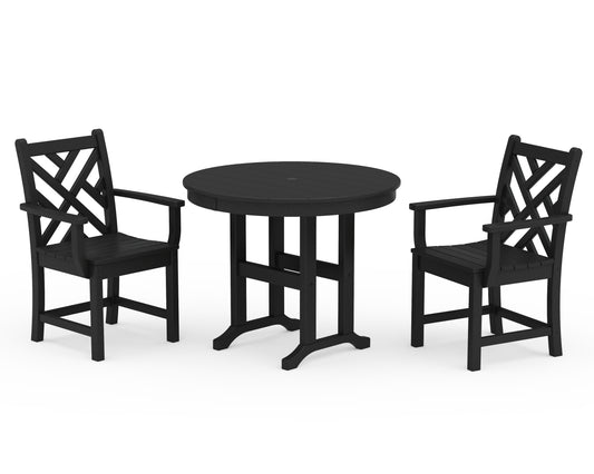 Chippendale 3-Piece Round Dining Set