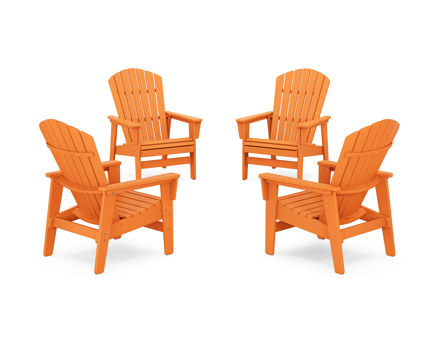 4-Piece Nautical Grand Upright Adirondack Chair Conversation Set