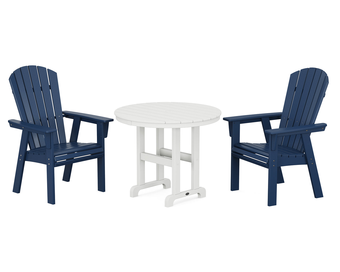 Nautical Adirondack 3-Piece Round Dining Set