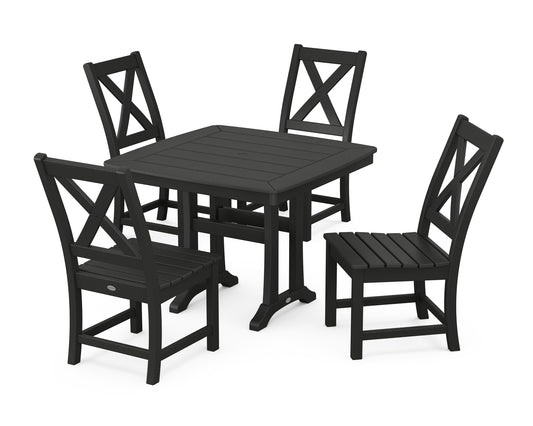 Braxton Side Chair 5-Piece Dining Set with Trestle Legs
