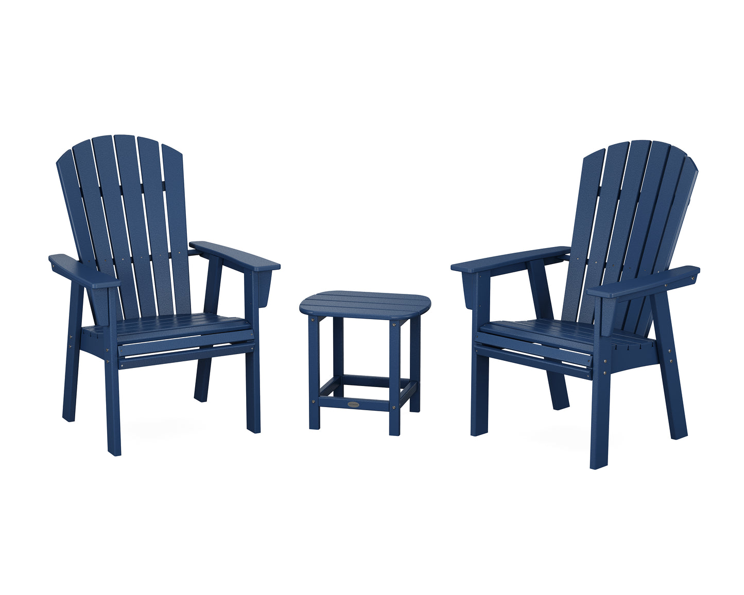 Nautical 3-Piece Curveback Upright Adirondack Chair Set