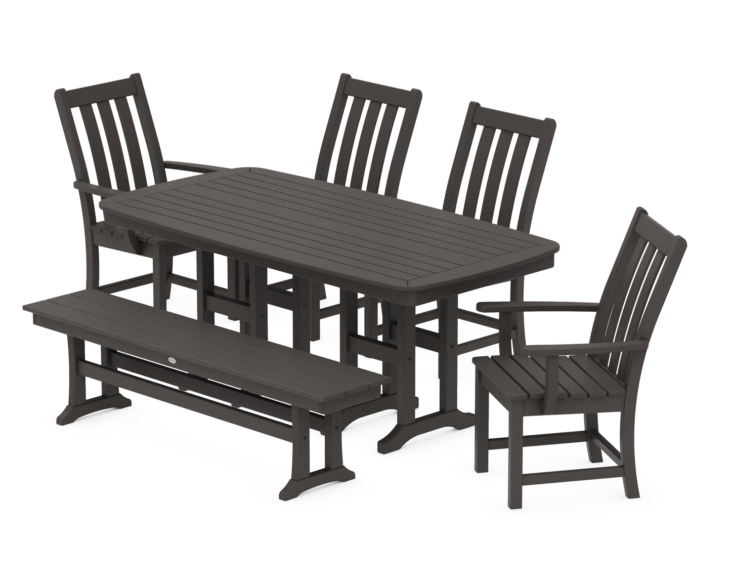 Vineyard 6-Piece Dining Set with Bench