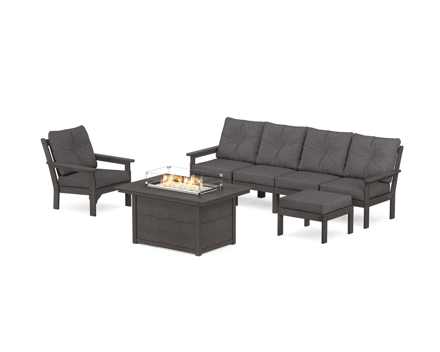 Vineyard Sectional Lounge and Fire Pit Set