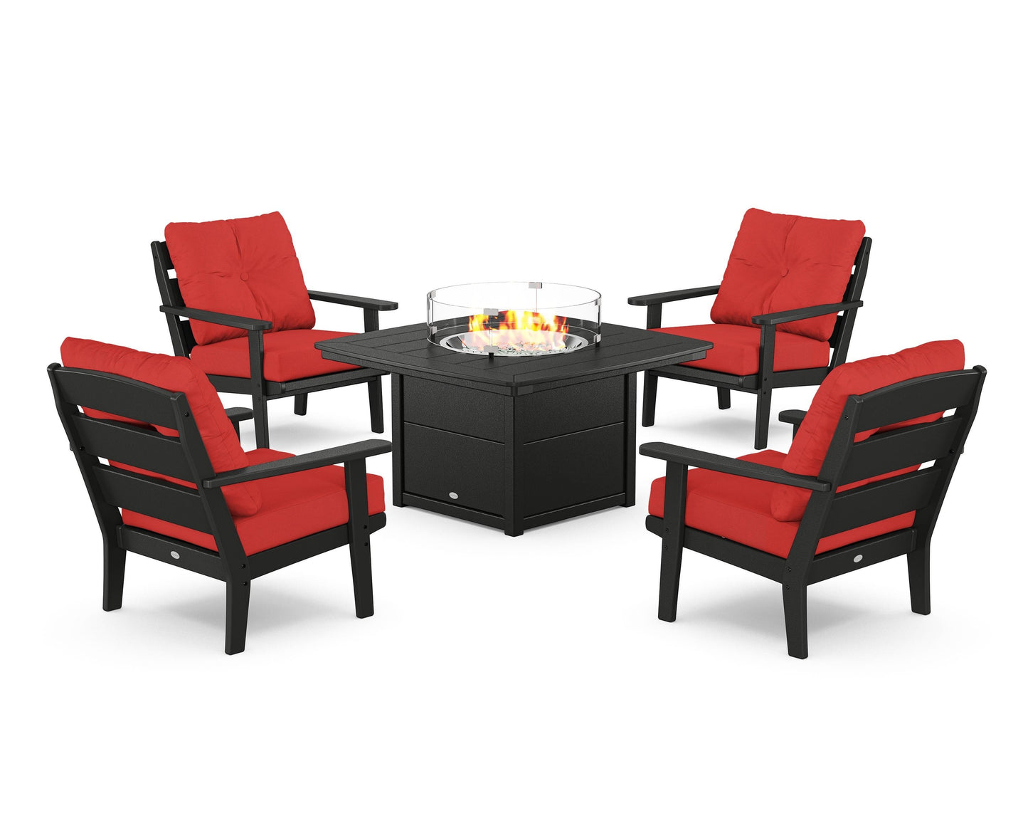 Lakeside 5-Piece Deep Seating Set with Nautical Fire Pit Table