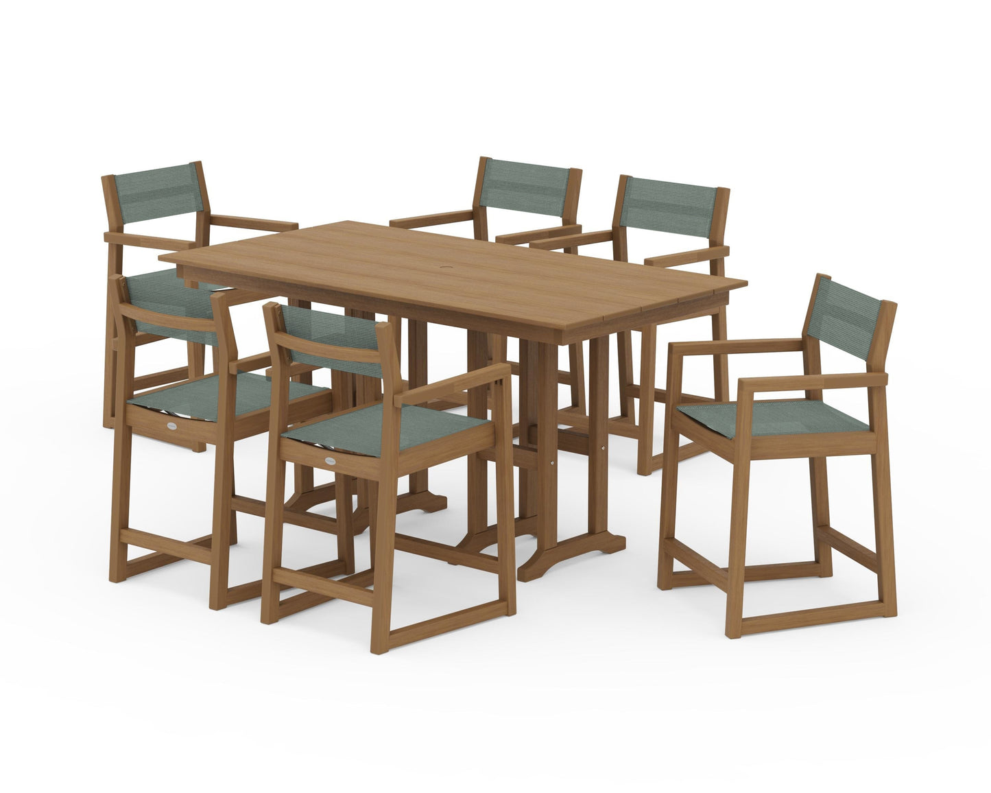 EDGE Sling Arm Chair 7-Piece Farmhouse Counter Set