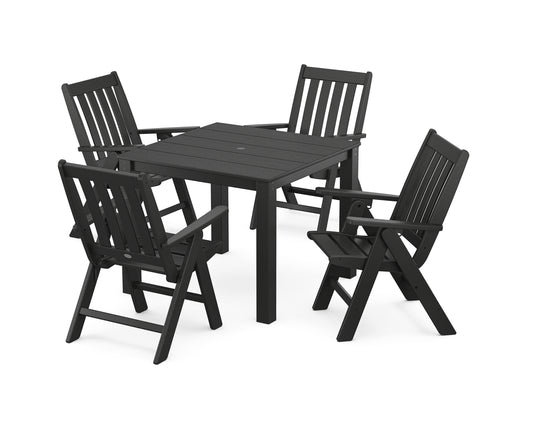 Vineyard Folding Chair 5-Piece Parsons Dining Set