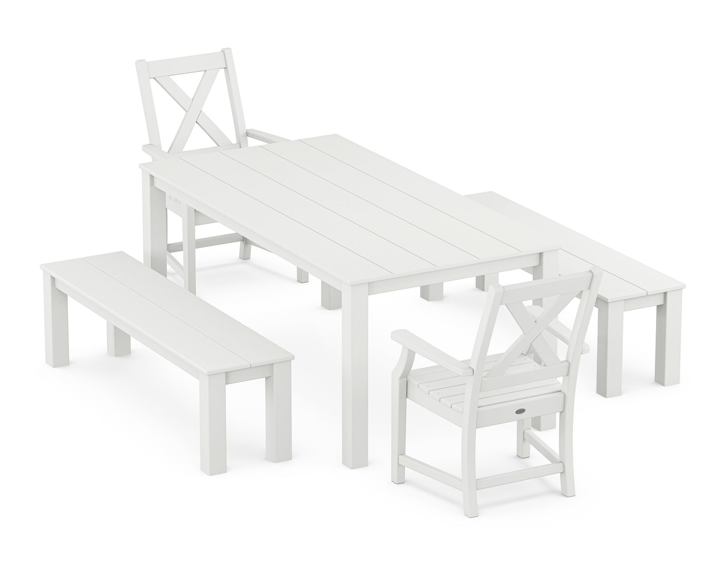 Braxton 5-Piece Parsons Dining Set with Benches