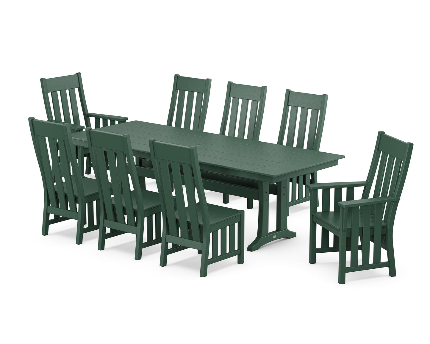 Acadia 9-Piece Farmhouse Dining Set with Trestle Legs