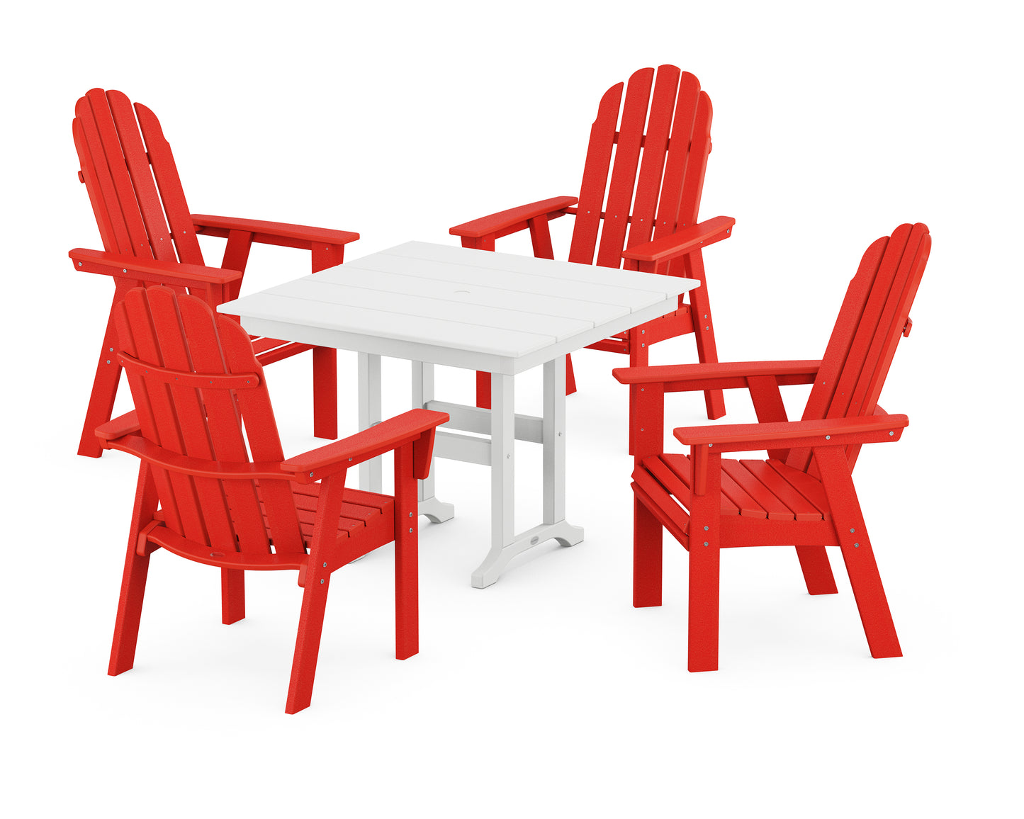 Vineyard Curveback Adirondack 5-Piece Farmhouse Dining Set