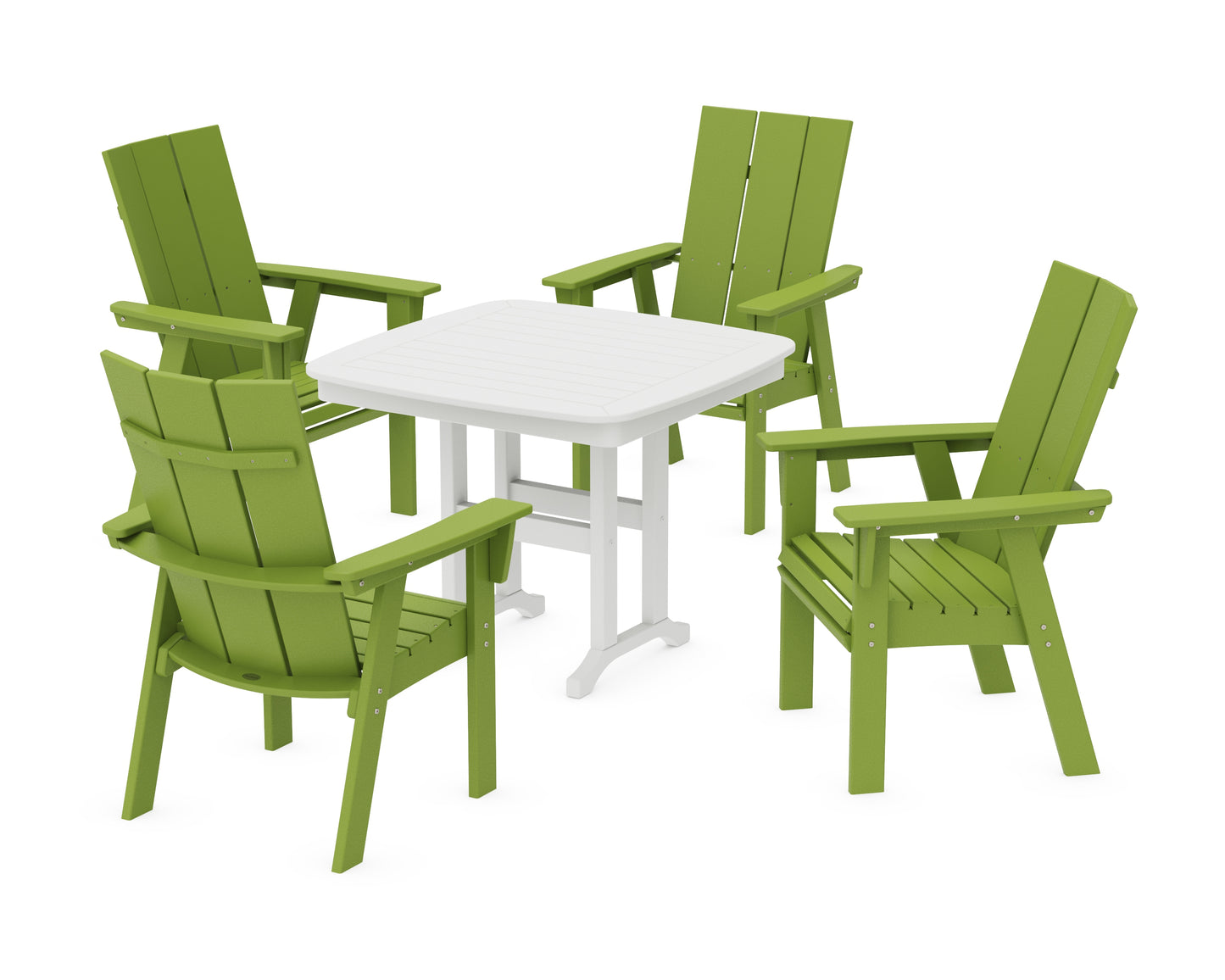 Modern Curveback Adirondack 5-Piece Dining Set