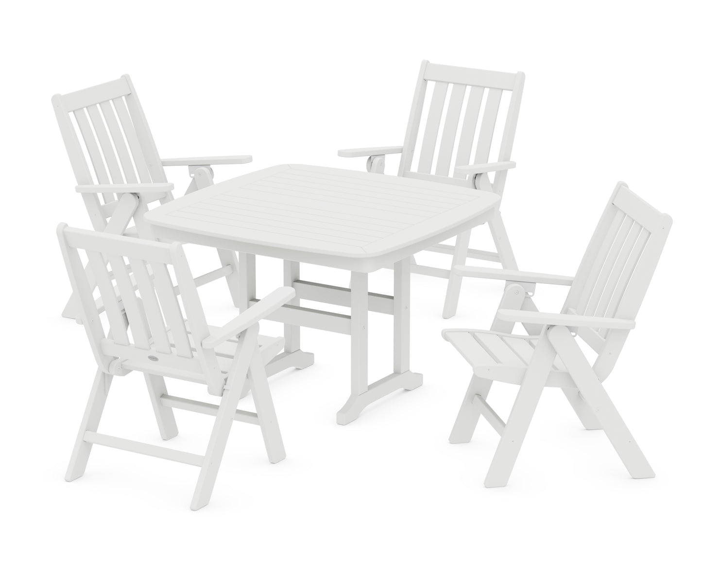 Vineyard Folding Chair 5-Piece Dining Set