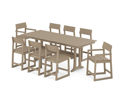 EDGE 9-Piece Farmhouse Counter Set with Trestle Legs
