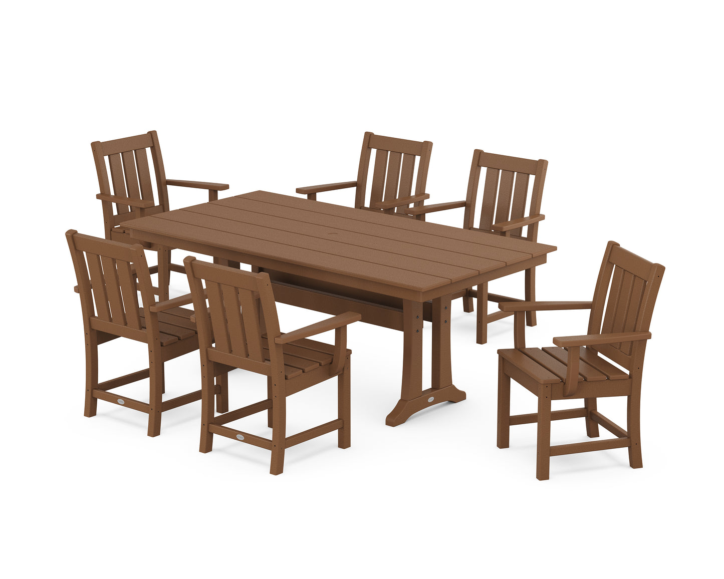 Oxford Arm Chair 7-Piece Farmhouse Dining Set with Trestle Legs