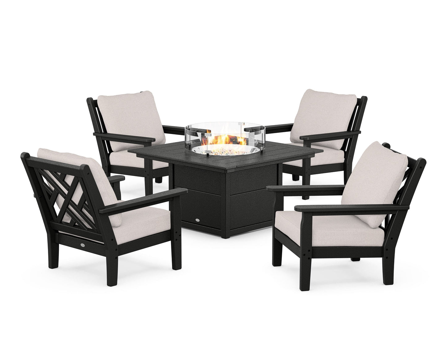Chippendale 5-Piece Deep Seating Set with Fire Pit Table