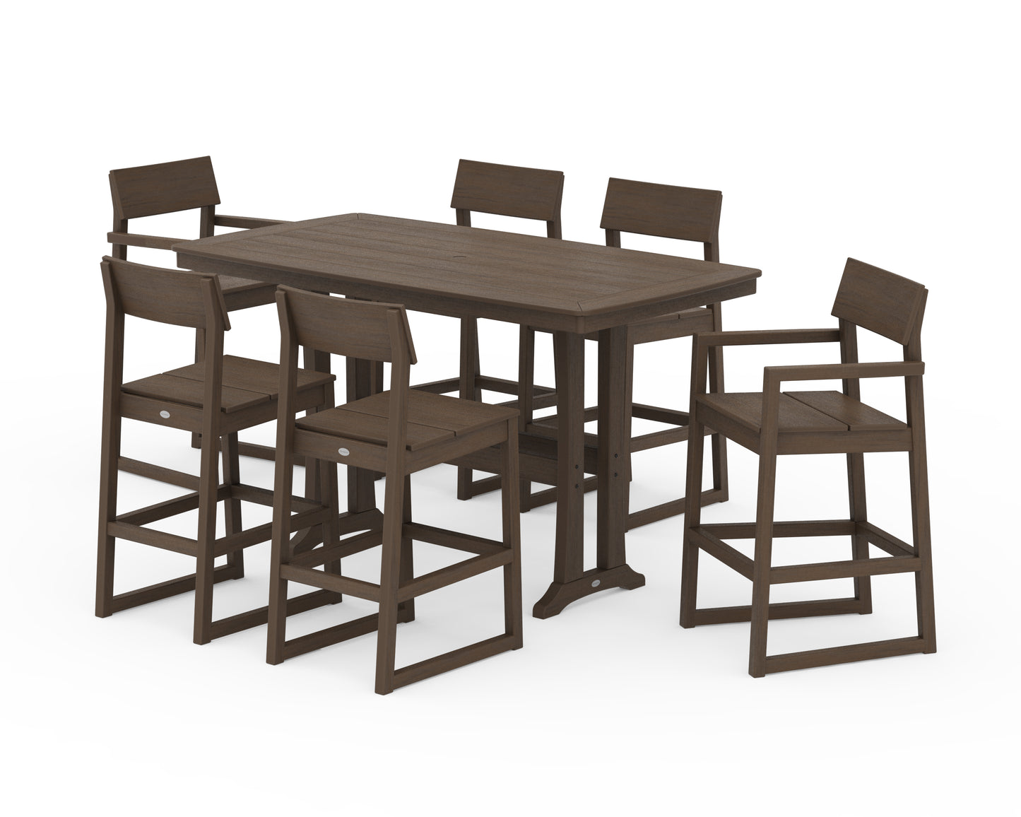 EDGE 7-Piece Bar Set with Trestle Legs